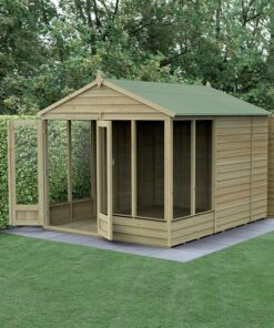 10' x 8' Forest 4Life 25yr Guarantee Double Door Apex Summer House (3.01m x 2.61m)
