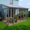 10'x14' (3x4.25m) Palram Canopia SanRemo Grey Lean-To Conservatory