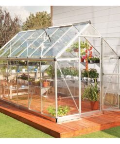 6' x 12' Palram Canopia Harmony Large Walk In Silver Polycarbonate Greenhouse (1.85m x 3.7m)