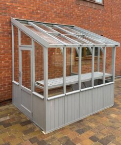8'1 x 9'4 Coppice Hatfield Lean To Painted Wooden Greenhouse (2.47m x 2.85m)