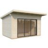 Palmako Grace 4.4m x 3.9m Double Glazed Pent Log Cabin Sliding Doors Plus (56mm)