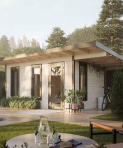 Palmako Grace 6m x 3.9m Pent Log Cabin with Canopy (56mm)