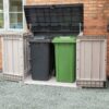 Toomax Extra Large Grey 1200L Plastic Outdoor Garden Storage Unit / Wheelie Bin Store