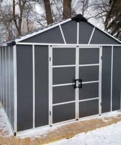 11' x 9' Palram Canopia Yukon Premium Dark Grey Skylight Plastic Shed with WPC Floor (3.3m x 2.7m)