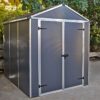 6' x 8' Palram Canopia Rubicon Multi-Wall Premium Dark Grey Plastic Shed (1.85m x 2.28m) â includes free shelf