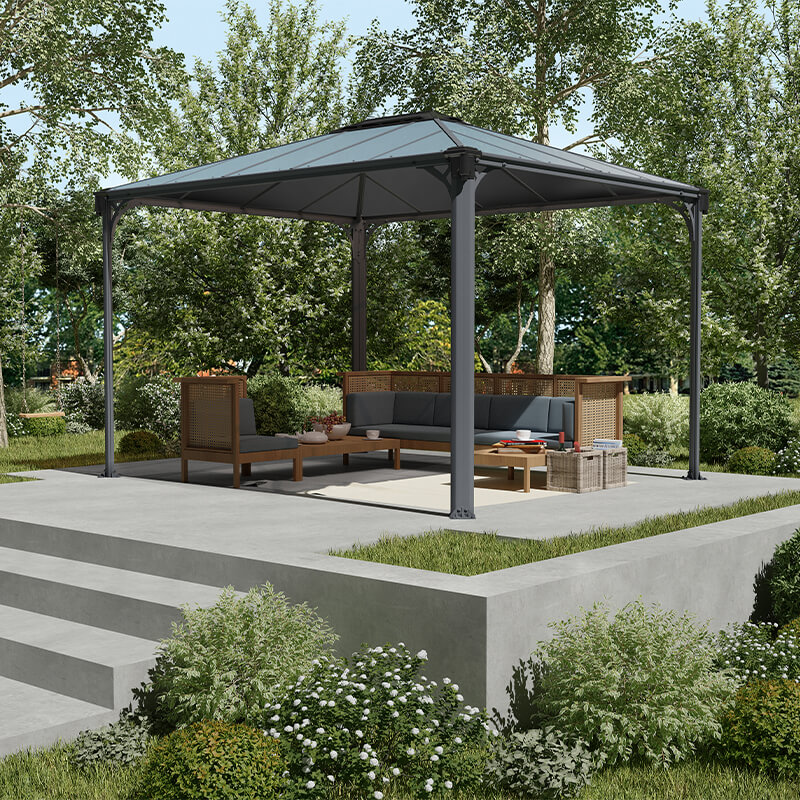 12′ x 10′ Palram Canopia Martinique 3600 Garden Gazebo (3.6m x 2.96m ...