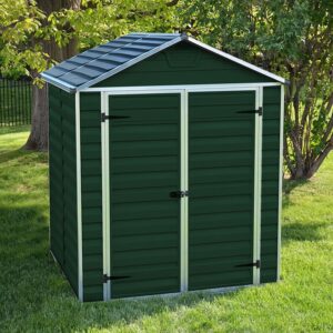 Pressure-treated wood shed with apex security roof