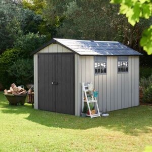 Timber cladding close-up on high security shed