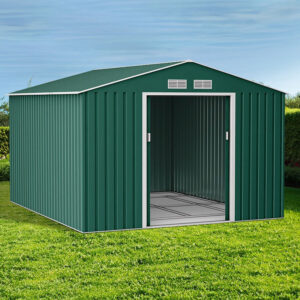 Durable corrugated steel storage shed