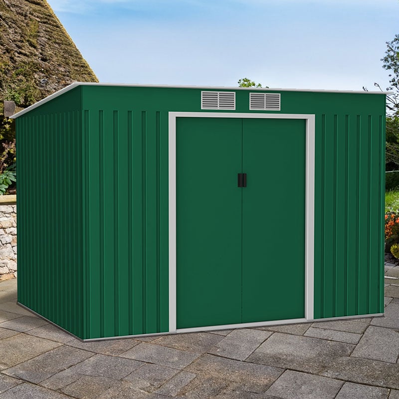 9' x 6' Lotus Hestia Pent Metal Shed with Foundation Kit (2.61m x 1.81m)