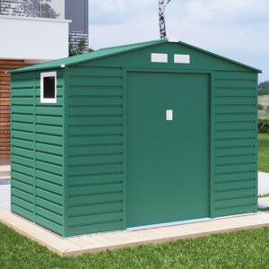 Modern metal shed for small urban garden