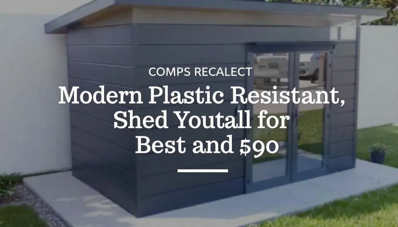 A modern plastic garden shed with a weather-resistant light grey exterior is installed on a sturdy concrete base, featuring double doors for easy access. This low-maintenance storage shed is designed to keep your gardening gear and outdoor belongings safe while blending seamlessly into your outdoor space.