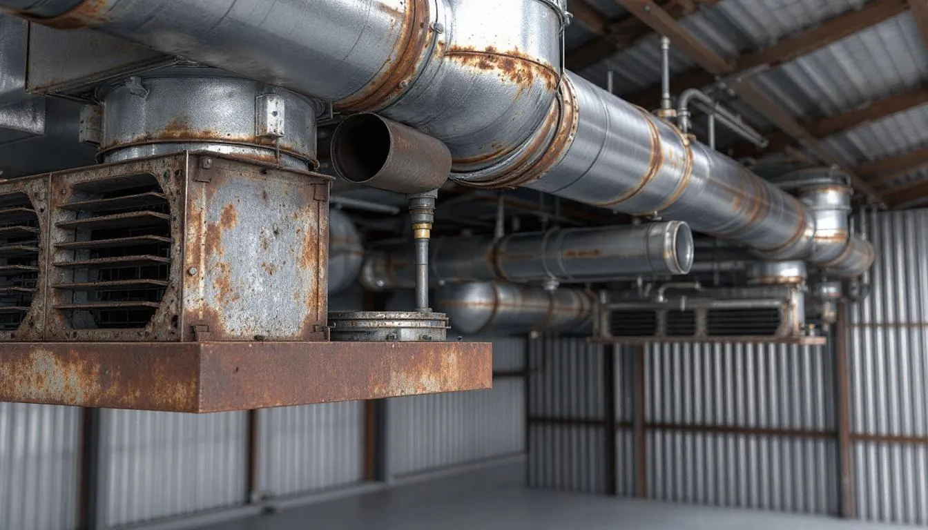 The image showcases detailed diagrams of a ventilation system designed for a metal shed construction, illustrating the airflow patterns that enhance the storage environment. This system is essential for maintaining a reliable storage solution, ensuring that gardening tools and large garden items are protected from moisture and condensation.