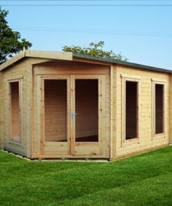 Shire Rivington 4.3m x 3m Corner Log Cabin (28mm)