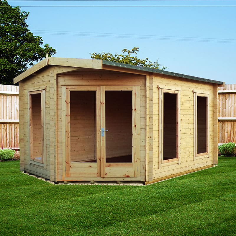 Shire Rivington 4.3m x 3m Corner Log Cabin (28mm)
