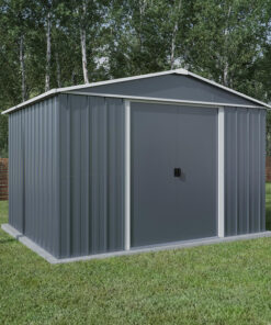 10' x 10' Yardmaster Castleton Anthracite Apex Metal Shed (3.03m x 2.98m)
