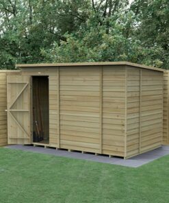 10' x 6' Forest 4Life 25yr Guarantee Overlap Pressure Treated Windowless Pent Wooden Shed (3.11m x 2.05m)