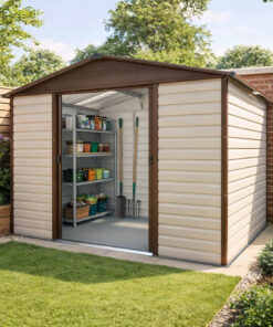 10' x 6' Yardmaster Shiplap Apex Metal Shed Brown Finish (3.03m x 1.97m)