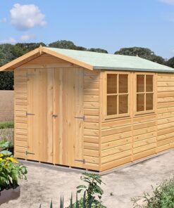 10' x 7' Shire Guernsey Double Door Wooden Garden Shed (3.35m x 2.2m)