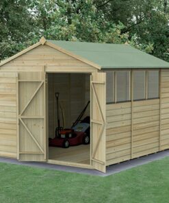 10' x 8' Forest Beckwood 25yr Guarantee Shiplap Pressure Treated Double Door Apex Wooden Shed (3.01m x 2.61m)