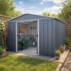 10' x 8' Yardmaster Castleton Anthracite Metal Shed (3.03m x 2.37m)