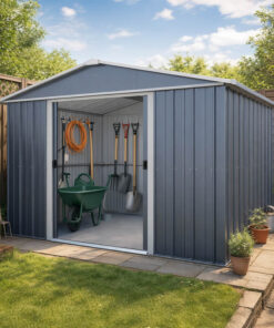 10' x 8' Yardmaster Castleton Anthracite Metal Shed (3.03m x 2.37m)