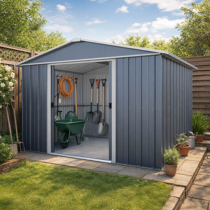 10' x 8' Yardmaster Castleton Anthracite Metal Shed (3.03m x 2.37m)