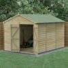 12' x 8' Forest Beckwood 25yr Guarantee Shiplap Pressure Treated Windowless Double Door Apex Wooden Shed (3.6m x 2.61m)