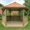13'x12' (4x3.5m) Luxury Wooden Garden Gazebo with New England Cedar Roof - Seats up to 15 people