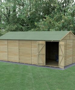 20' x 10' Forest 4Life 25yr Guarantee Overlap Pressure Treated Windowless Double Door Reverse Apex Wooden Shed (5.96m x 3.21m)