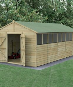 20' x 10' Forest Beckwood 25yr Guarantee Shiplap Pressure Treated Double Door Apex Wooden Shed (5.96m x 3.21m)