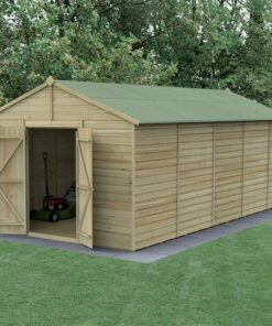 20' x 10' Forest Beckwood 25yr Guarantee Shiplap Pressure Treated Windowless Double Door Apex Wooden Shed (5.96m x 3.21m)