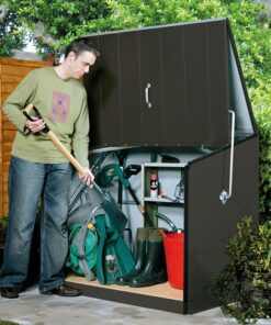 4'6 x 2'11 Trimetals Stowaway Metal Garden Storage Shed - Anthracite (1.38m x 0.89m)