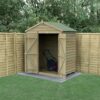 6' x 4' Forest 4Life 25yr Guarantee Overlap Pressure Treated Windowless Double Door Apex Wooden Shed (1.99m x 1.23m)