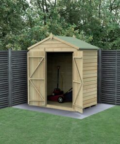 6' x 4' Forest Beckwood 25yr Guarantee Shiplap Pressure Treated Windowless Double Door Apex Wooden Shed (1.88m x 1.34m)