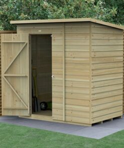 6' x 4' Forest Beckwood 25yr Guarantee Shiplap Pressure Treated Windowless Pent Wooden Shed (1.98m x 1.4m)