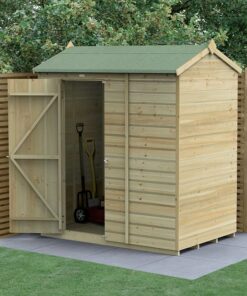 6' x 4' Forest Beckwood 25yr Guarantee Shiplap Pressure Treated Windowless Reverse Apex Wooden Shed (1.88m x 1.34m)