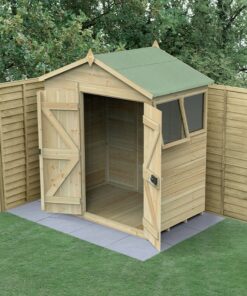 6' x 4' Forest Timberdale 25yr Guarantee Tongue & Groove Pressure Treated Double Door Apex Shed (2.03m x 1.28m)