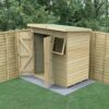 6' x 4' Forest Timberdale 25yr Guarantee Tongue & Groove Pressure Treated Double Door Pent Shed (1.95m x 1.38m)