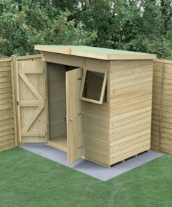6' x 4' Forest Timberdale 25yr Guarantee Tongue & Groove Pressure Treated Double Door Pent Shed (1.95m x 1.38m)