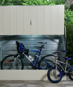 6'4 x 2'9 Trimetals Metal Bike Shed - Cream (1.95m x 0.88m)
