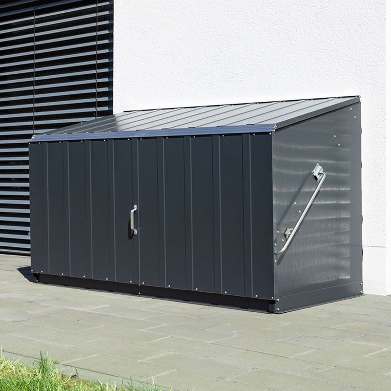 6'5 x 2'11 Trimetals Storeguard Anthracite Metal Garden Storage Unit (1.96m x 0.89m)