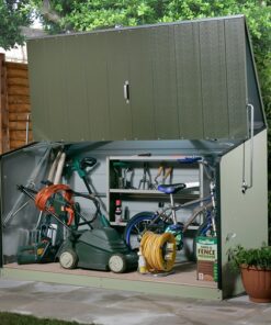 6'5 x 2'11 Trimetals Storeguard Green Metal Garden Storage Unit (1.96m x 0.89m)