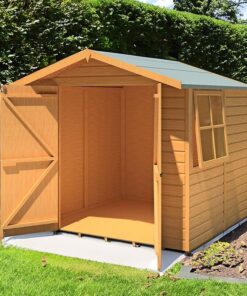 6'9 x 6'6 Shire Alderney Double Door Apex Wooden Garden Shed (2.05m x 1.98m)