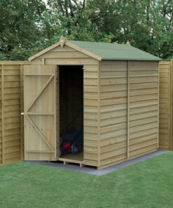 7' x 5' Forest 4Life 25yr Guarantee Overlap Pressure Treated Windowless Apex Wooden Shed (2.18m x 1.64m)