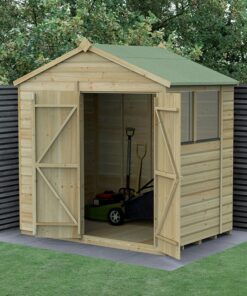 7' x 5' Forest Beckwood 25yr Guarantee Shiplap Pressure Treated Double Door Apex Wooden Shed (2.28m x 1.53m)