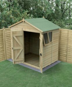 7' x 5' Forest Timberdale 25yr Guarantee Tongue & Groove Pressure Treated Double Door Apex Shed (2.33m x 1.58m)