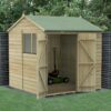 7' x 7' Forest Beckwood 25yr Guarantee Shiplap Pressure Treated Double Door Reverse Apex Wooden Shed (2.28m x 2.12m)