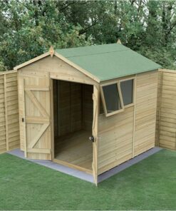 7' x 7' Forest Timberdale 25yr Guarantee Tongue & Groove Pressure Treated Double Door Apex Shed (2.33m x 2.17m)