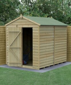 8' x 6' Forest 4Life 25yr Guarantee Overlap Pressure Treated Windowless Apex Wooden Shed (2.42m x 1.99m)